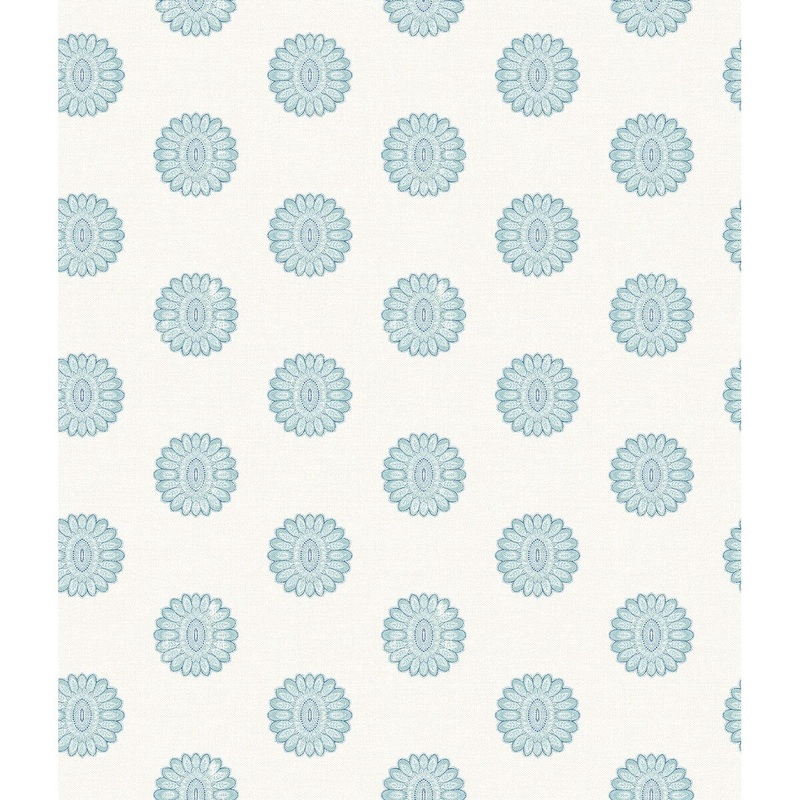 Cosimia, Lise Aquamarine Medallion Wallpaper