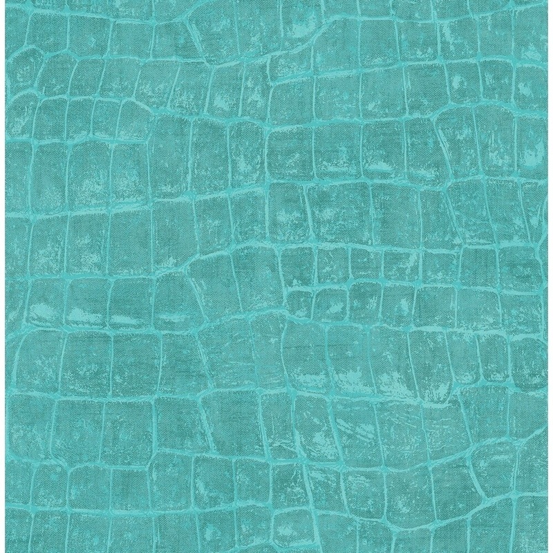 Curacao Animal Skins Wallpaper, In Aqua Blue