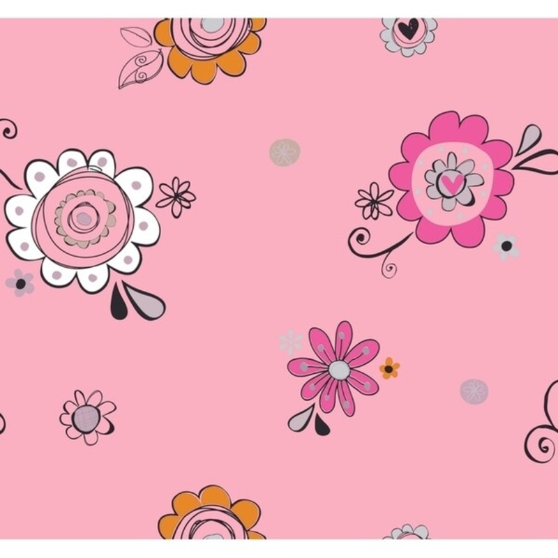 Doodlerific Floral S Wallpaper 27 in. x 27 ft. 56 sq.ft.