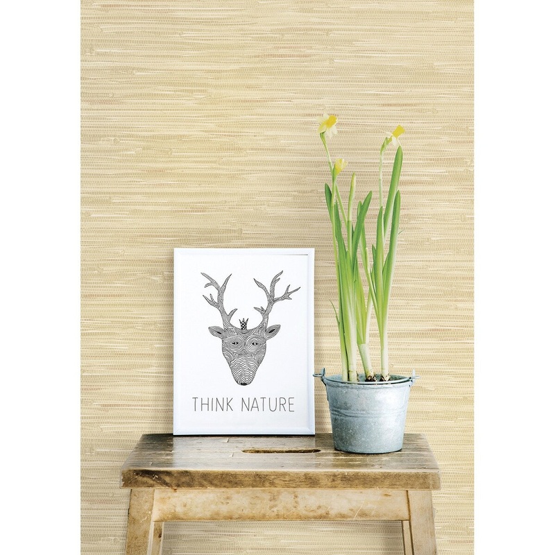 Faux Effects Palmdale Taupe Faux Grasscloth Wallpaper
