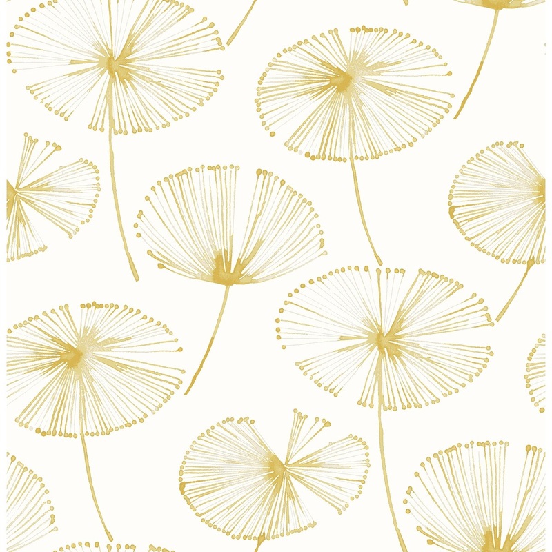 Florals & Flowers Abraham Paradise Gold Fronds Wallpaper