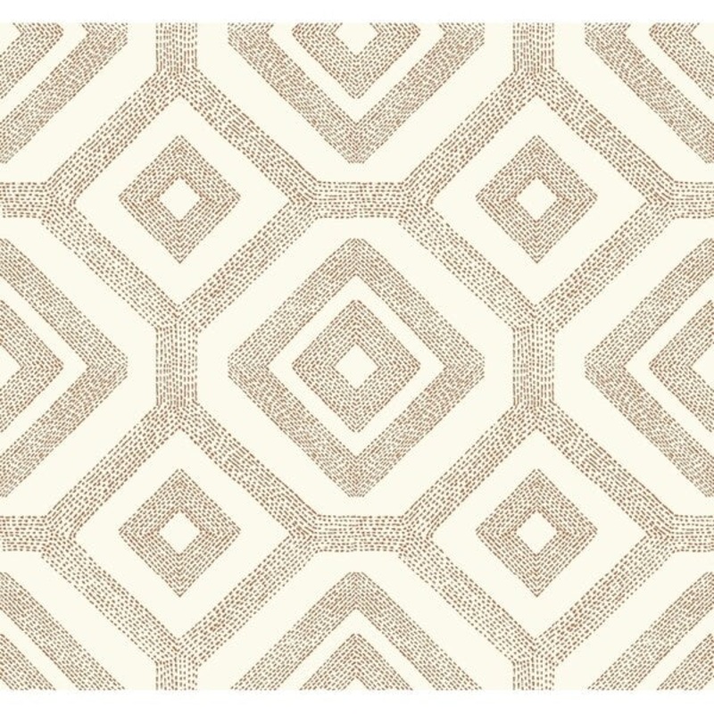French Knot Wallpaper, 27 in. x 27 ft. = 60.75 sq.ft., in cream, orange