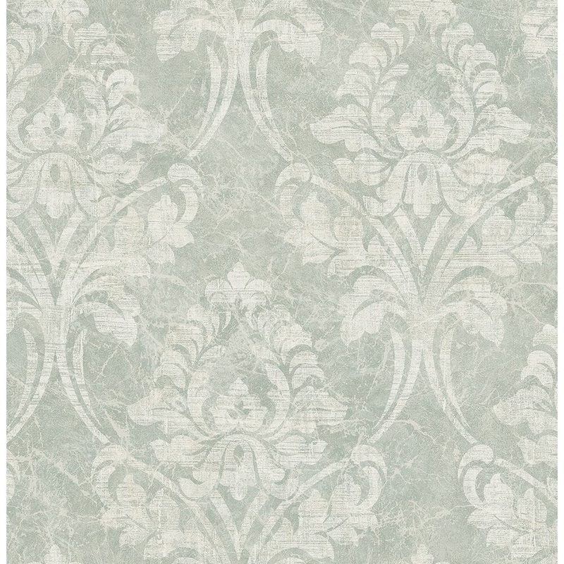 Traditional Crackled Damask Wallpaper