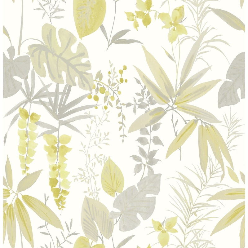 Botanical Pamela Descano Flower Golden Green Botanical Wallpaper