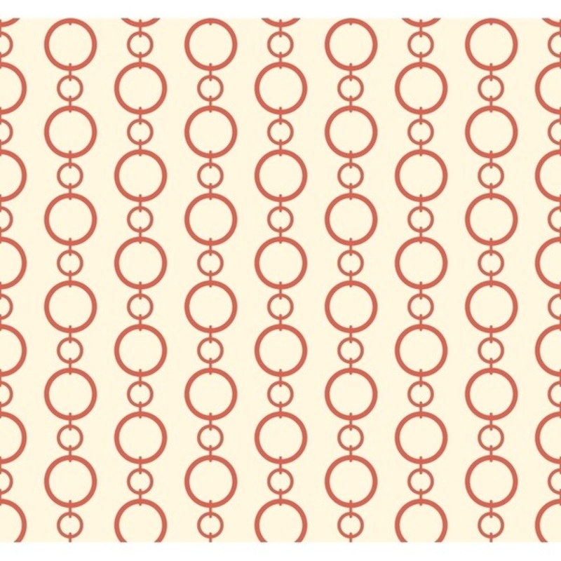 Chain Stripe Wallpaper, 27 in. x 27 ft. = 60.75 sq.ft., in white, coral