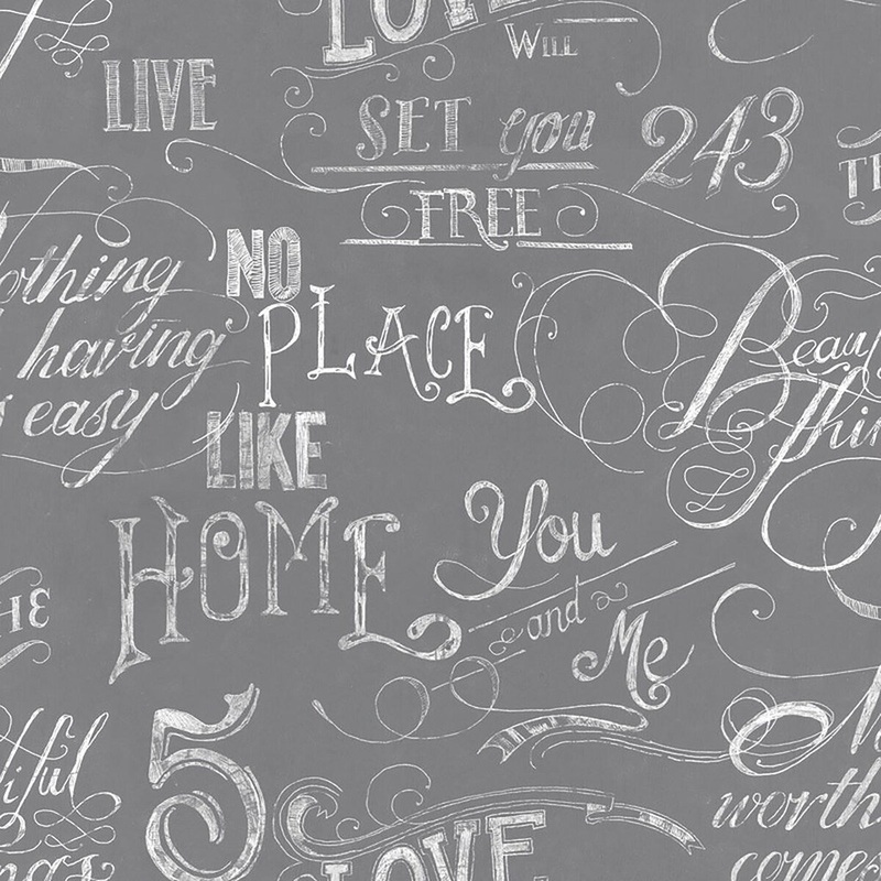 Chalk Board Grey Wallpaper
