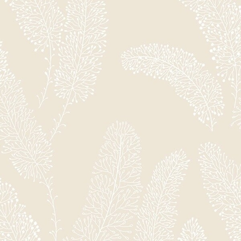 Erie 32.7 Ft. x 20.5 In. Vinyl Taupe Contemporary Leaves Wallpaper Covering