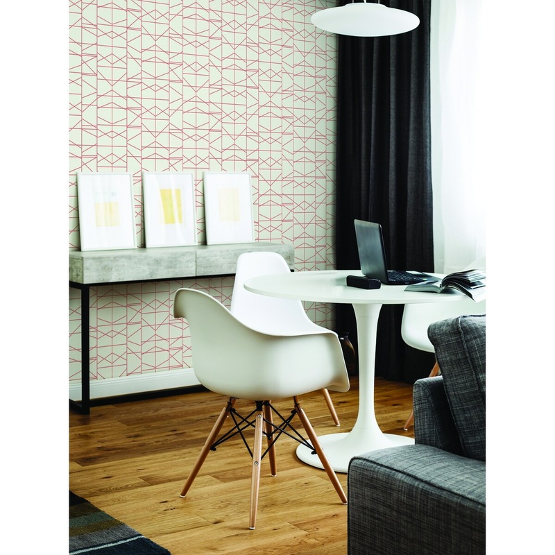 Fortuna Modern Perspective Orange Wallpaper