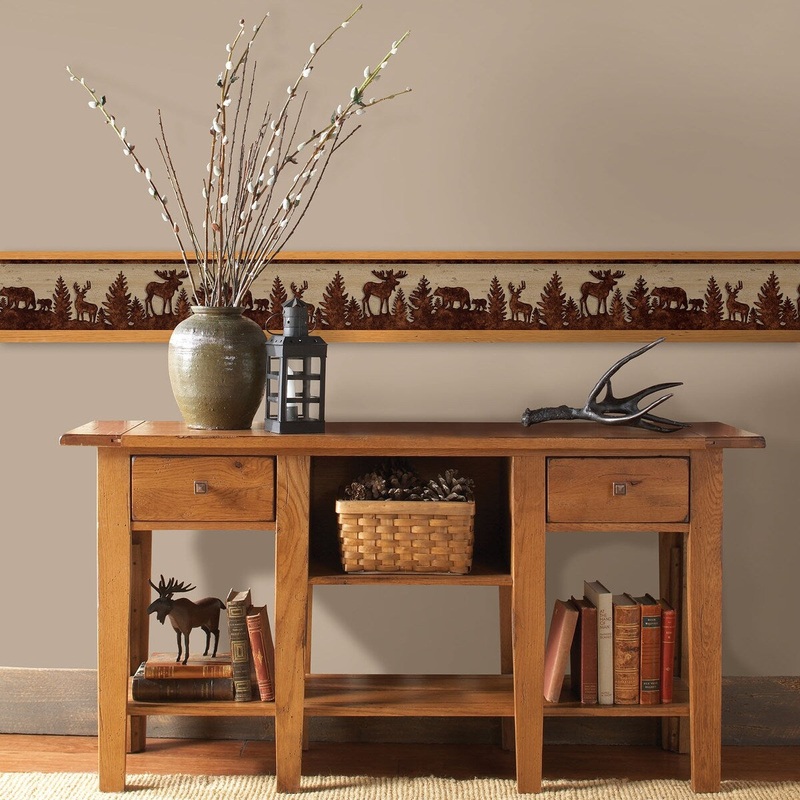 Silhouettes Zooey Silhouettes Brown Forest 33' L X 20.5 W Wallpaper Border