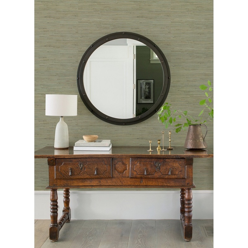 Distressed Textures Lunel Jeong Teal Knotted Weave Grasscloth 24' L X 36" W Wallpaper Roll
