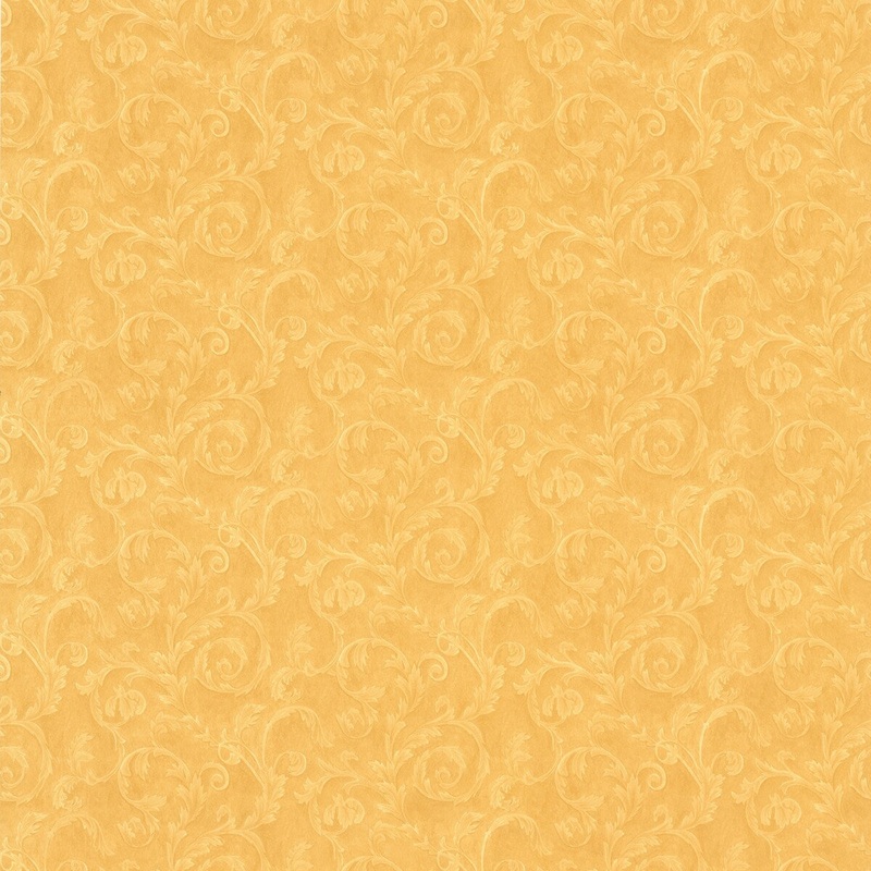 Dorsey, Lilian Mustard Scroll, 16.5' L X 20.5" W, Wallpaper Roll