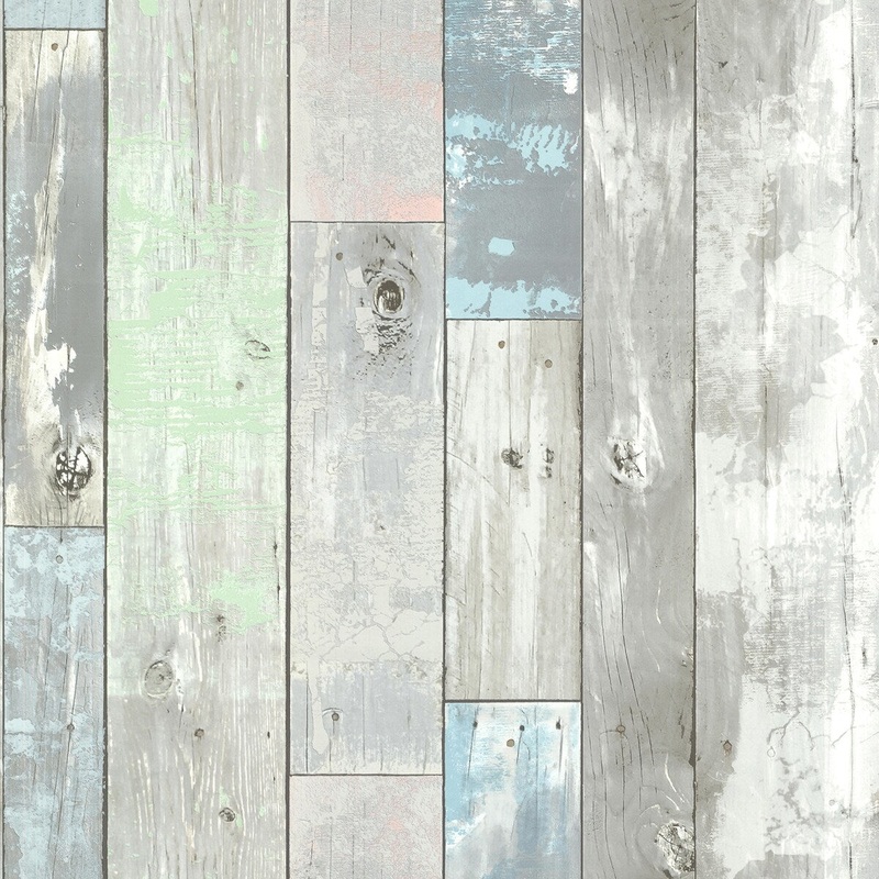 Faux Effects Peoria Blue Wood Wallpaper