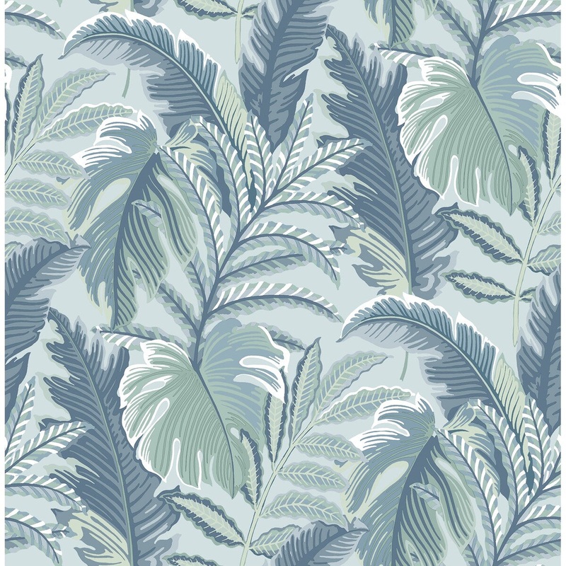 Botanical Carter Verdant Blue Botanical Wallpaper