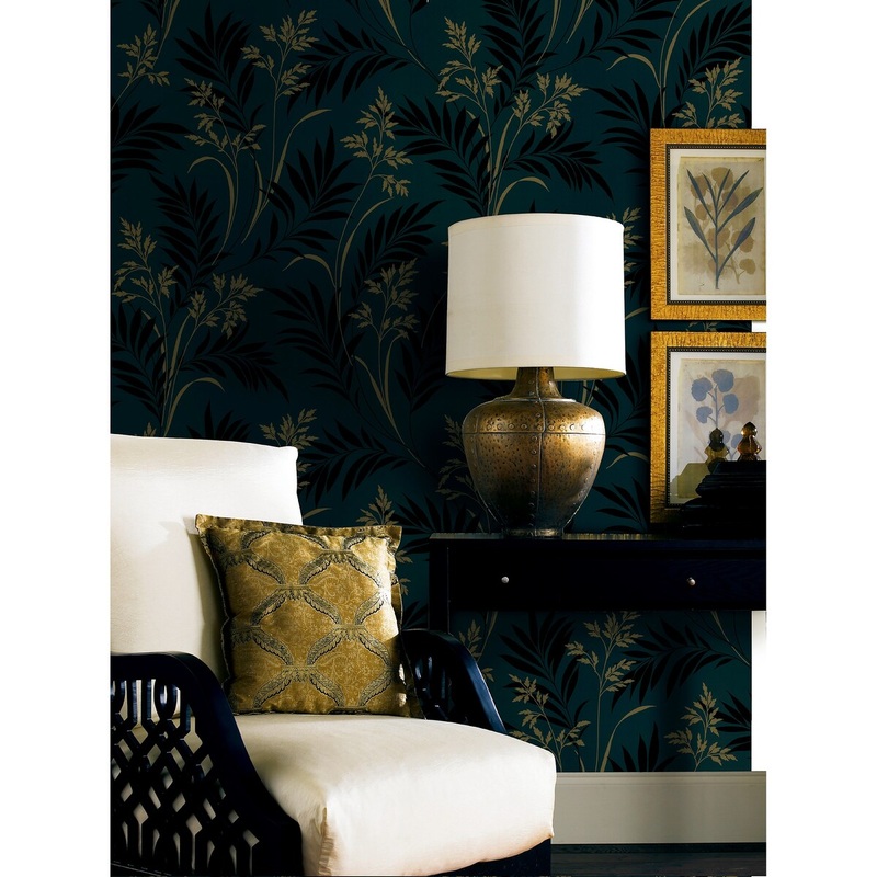 Botanical Richmond White Bamboo Silhouette Wallpaper