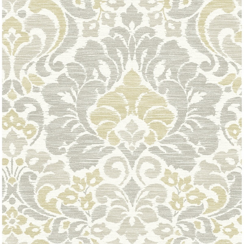 Damasks Conrad Garden of Eden Yellow Damask Wallpaper
