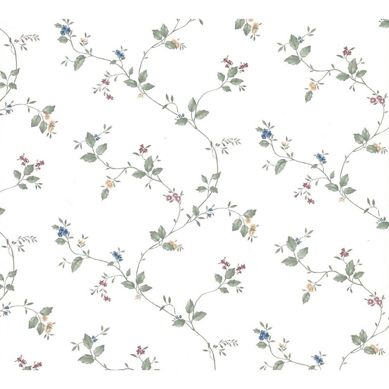 Florals & Flowers Viola Mini Floral Trail Wallpaper 20.5 in x 33 ft = About 56.4 square feet