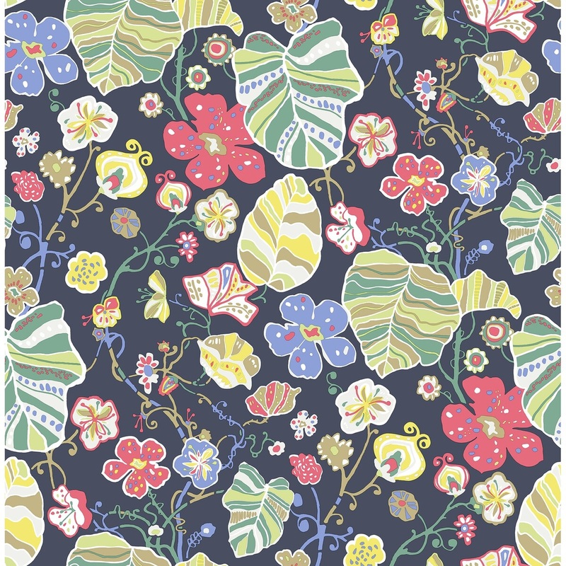 Flowers Vida Gwyneth Navy Floral Wallpaper