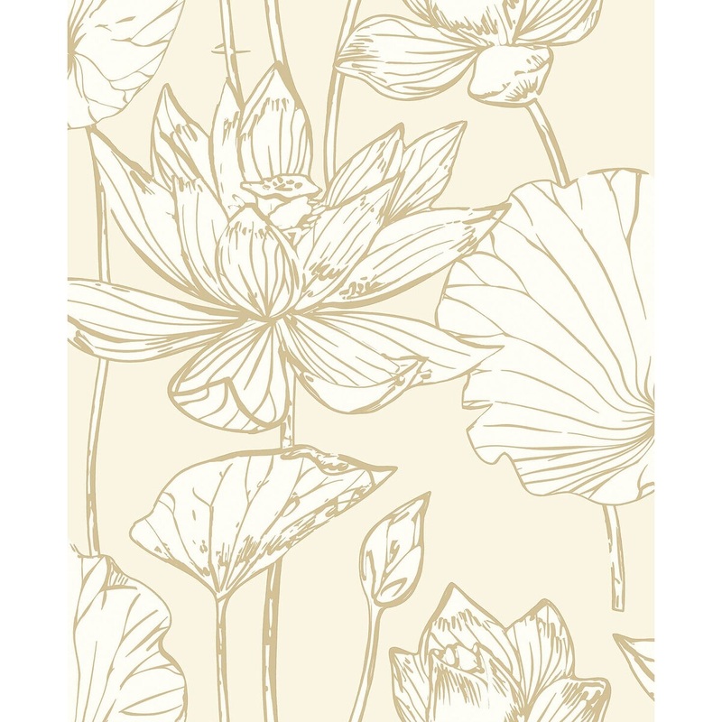 Thionville, Lotus Floral, 18' L X 20.5" W Wallpaper