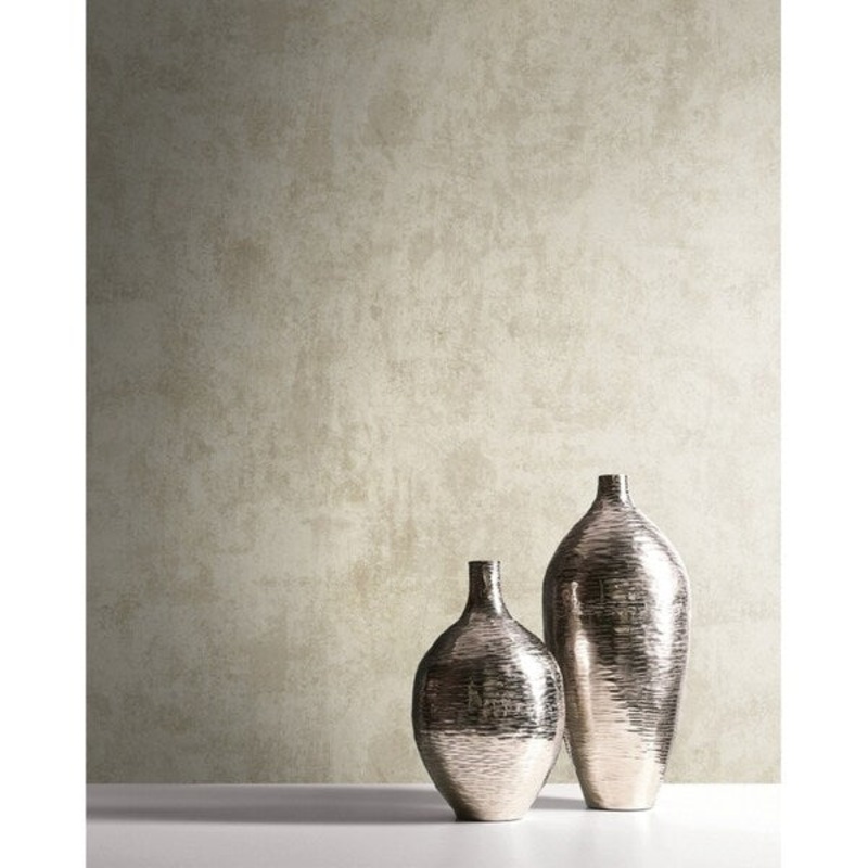 Atelier Faux/Stucco Wallpaper, In Metallic Gold & Tan