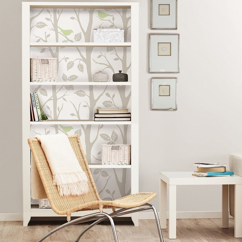 Atherton, Grey and Green Sitting In A Tree Peel & Stick Wallpaper