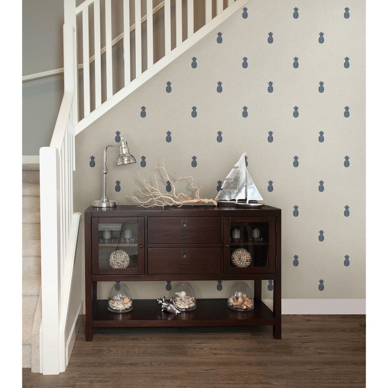 Atherton, Southern Charm Beige Pineapple, 33' L X 20.5 W, Wallpaper Roll