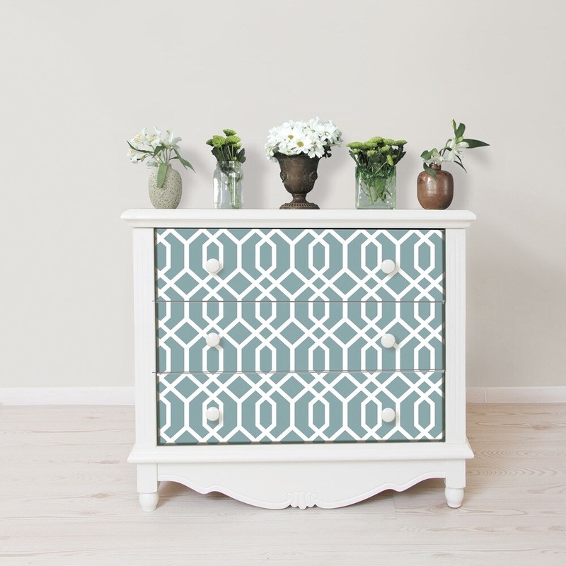 Bakersfield, Montauk Lattice Hemlock Blue Peel & Stick Wallpaper