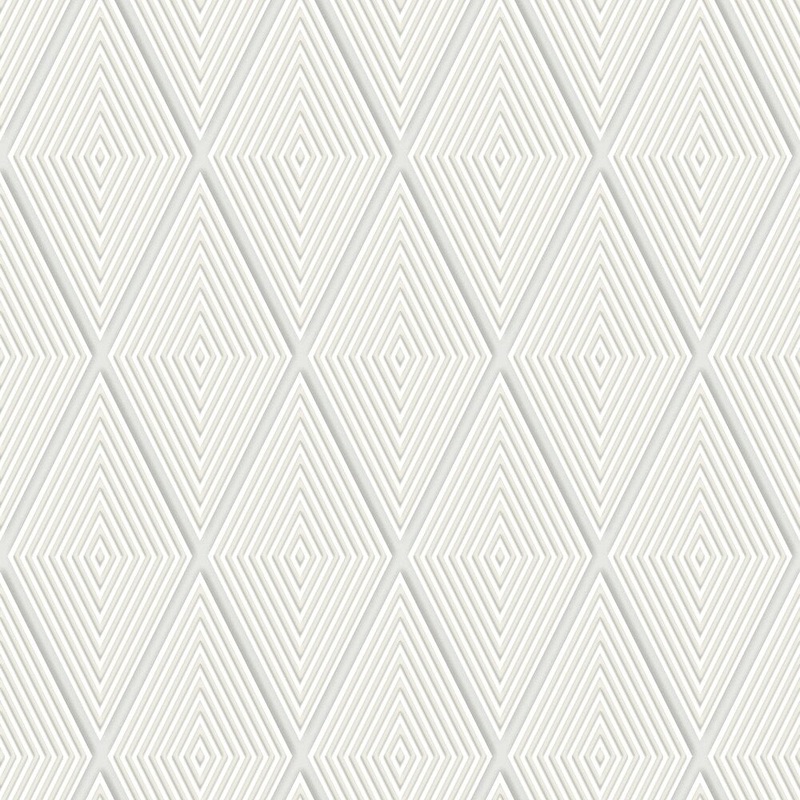 Conduit Diamond Wallpaper, 20.5 in. x 33 ft. = 56 sq.ft, in White