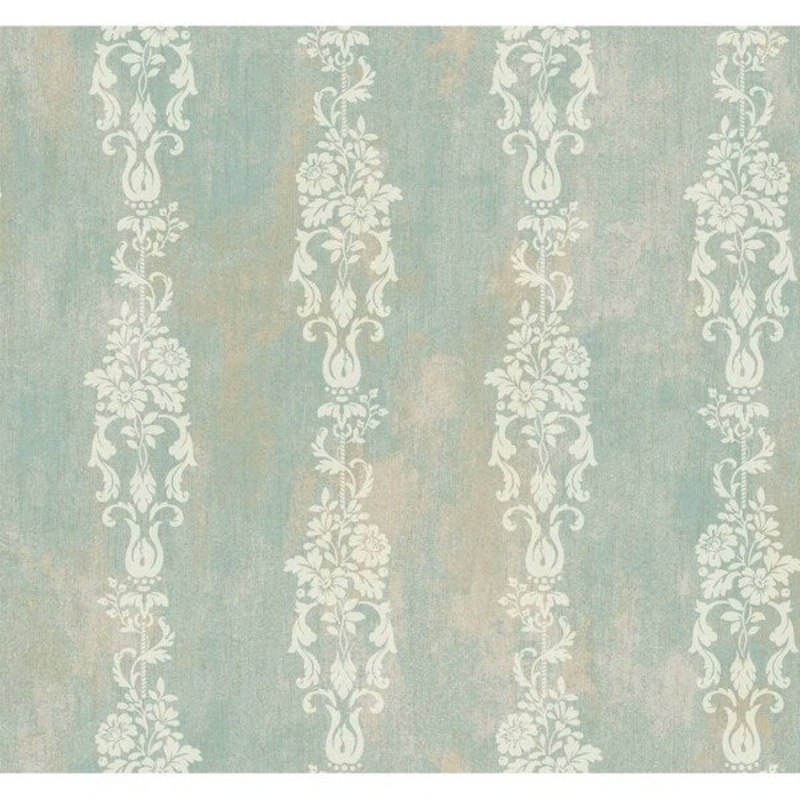 Stencil Bouquet Stripe Wallpaper 27 in. x 27 ft. 60.75 sq.ft.