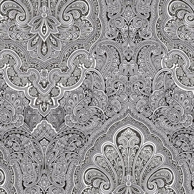 Sunderland Doodle Design Black and White 32.7-foot x 20.5-inch Wallpaper