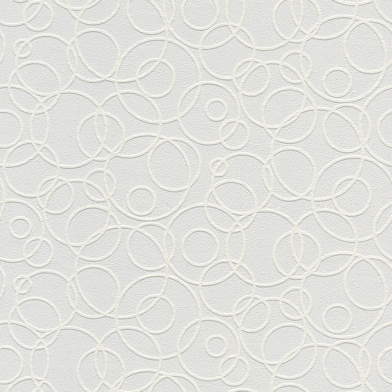 Truro, White Circles Paintable Wallpaper