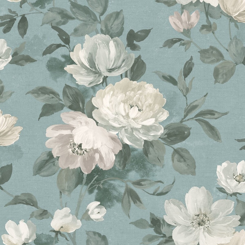 Banning Peony Slate Floral 33' L X 21" W Wallpaper Roll