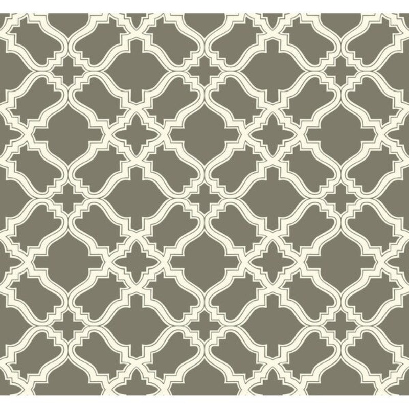 Cathedral Wallpaper, 27 in. x 27 ft. = 60.75 sq.ft., in taupe, cream