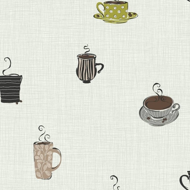 Coffee Wallpaper 20.5 in. x 33 ft 56 sq.ft.