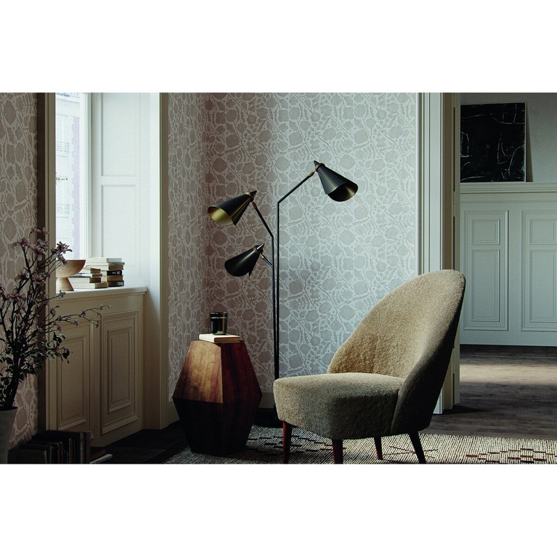 Danville Pernelle Taupe On White Wallpaper