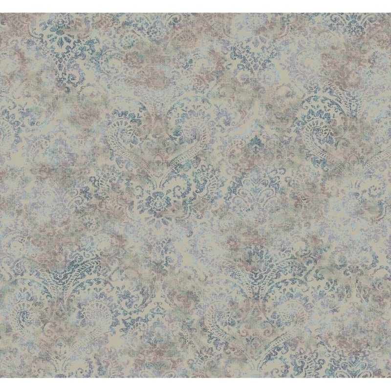 Distressed Damask Wallpaper 27 in. x 27 ft. 60.75 sq.ft.