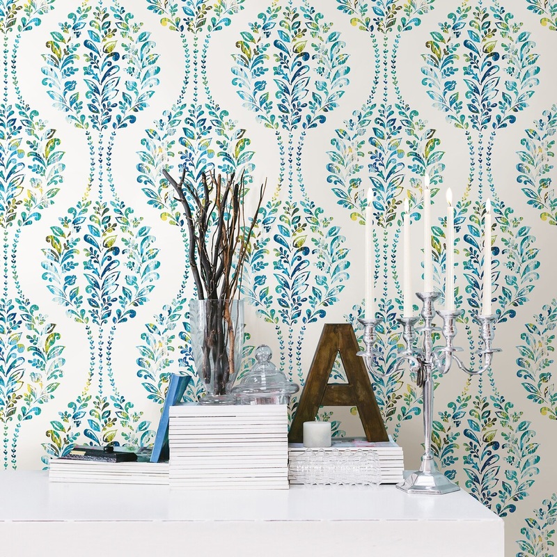 Emeryville, Versailles Floral Damask, 33 FT. L x 20.5In. W Wallpaper Roll
