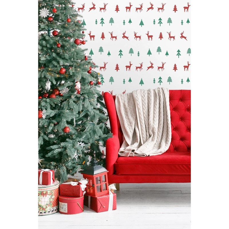 Fairfield Run Run Reindeer Animal Print Peel and Stick Wallpaper 20.5 in x 18 ft = 30.8 sq ft
