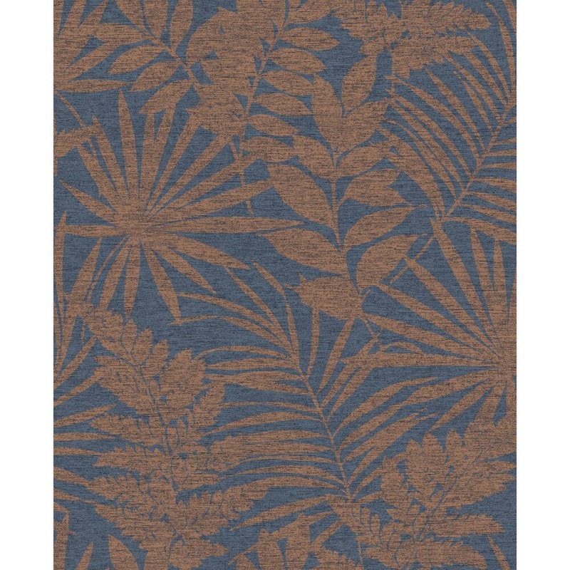 Fenne Rust Brown Tropical Leaf Wallpaper