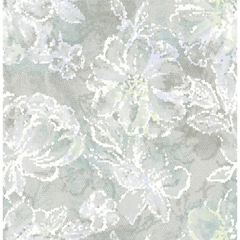 Florals & Flowers Linnett Allure Seafoam Floral Wallpaper