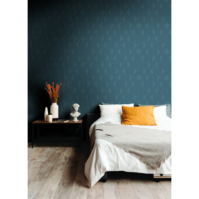 Fowler Diamond Shadow Blue Wallpaper