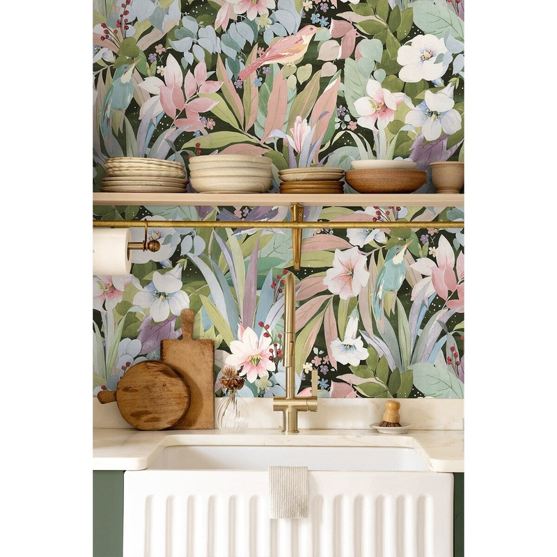 Toulouse Blossoming Birds 20.5 In W X 18 Ft L Self-Adhesive Peel And Stick Wallpaper