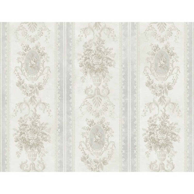 Vintage Cameo Stripe Wallpaper