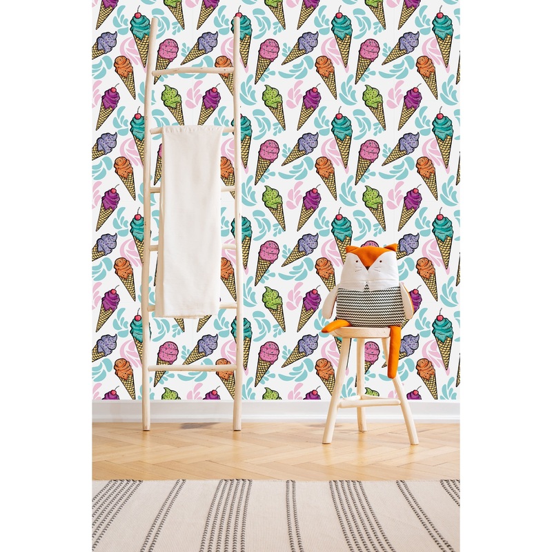 Colorful Ice Cream Peel and Stick Wallpaper