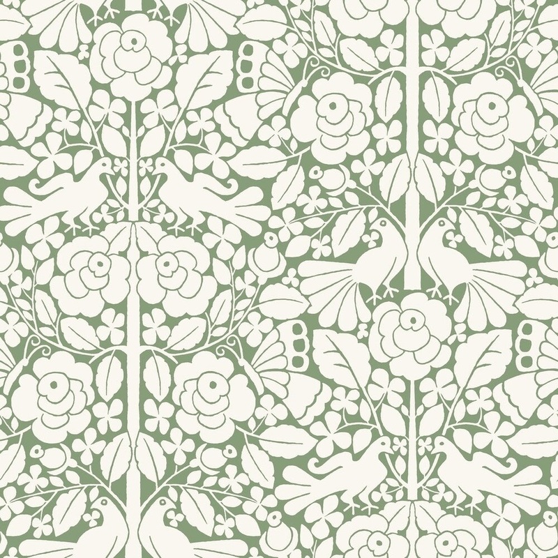 Fairy Tales Wallpaper, 20.5 in. x 33 ft. = 56 sq ft, in Green
