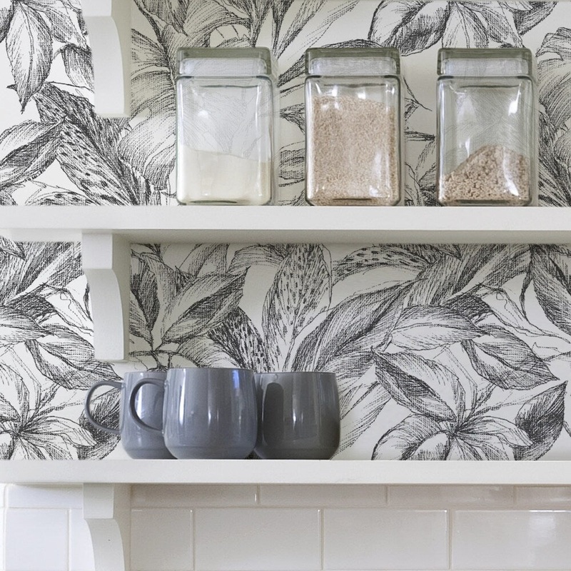 Fowler, Black Canopy Peel & Stick Wallpaper