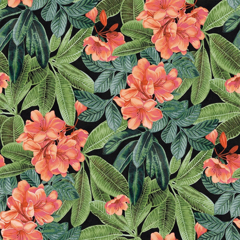 Tommy Bahama Dawin Flora Noir Peel and Stick Wallpaper - 20.5 in. W x 18 ft. L