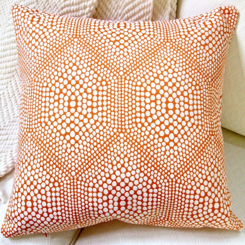 Artisan Pillows 20-inch High End Orange Bubbly Modern Geometric Accent Throw Pillow Cover