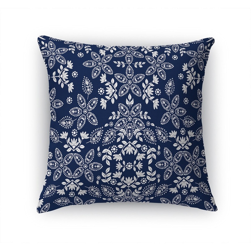 BOHO FLORAL NAVY Accent Pillow by Kavka Designs