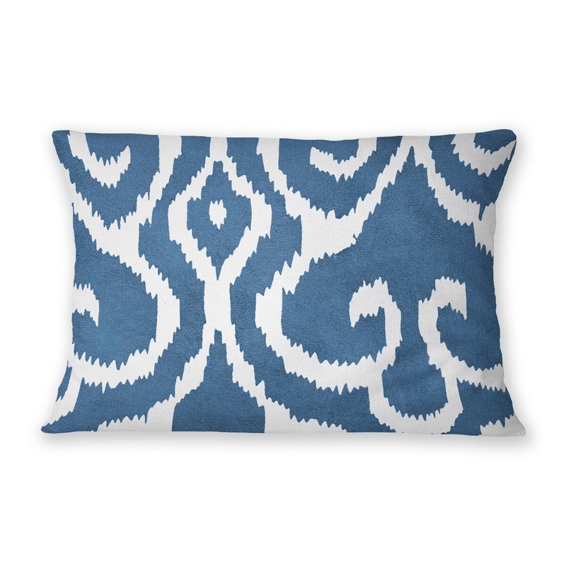 SIMPLY ELEGANT TRELLIS BLUE Lumbar Pillow By Nancy Green
