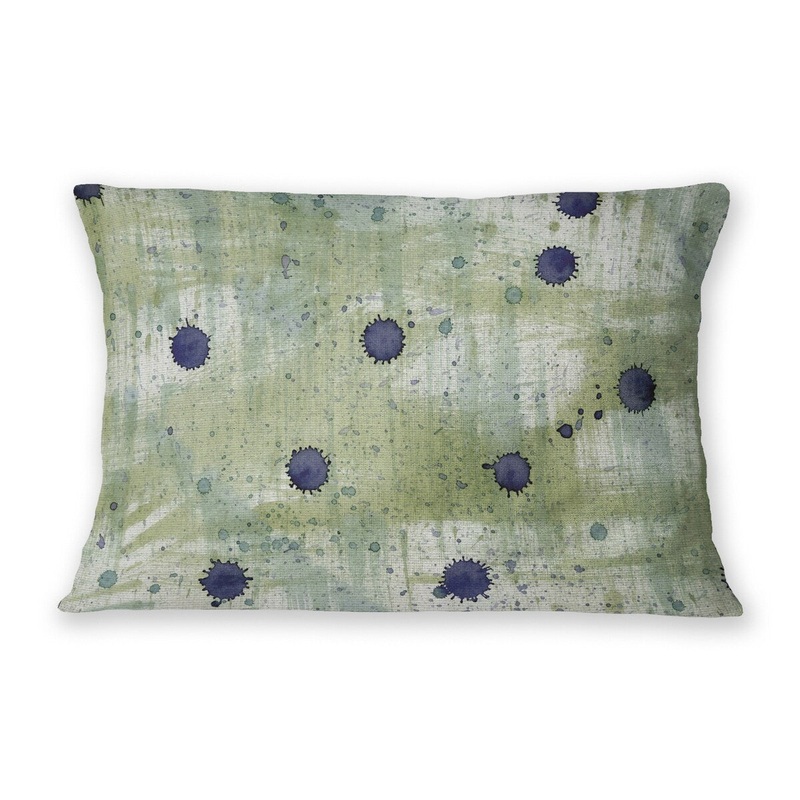 SPATTER LICHEN GREEN Linen Throw Pillow By Nancy Green